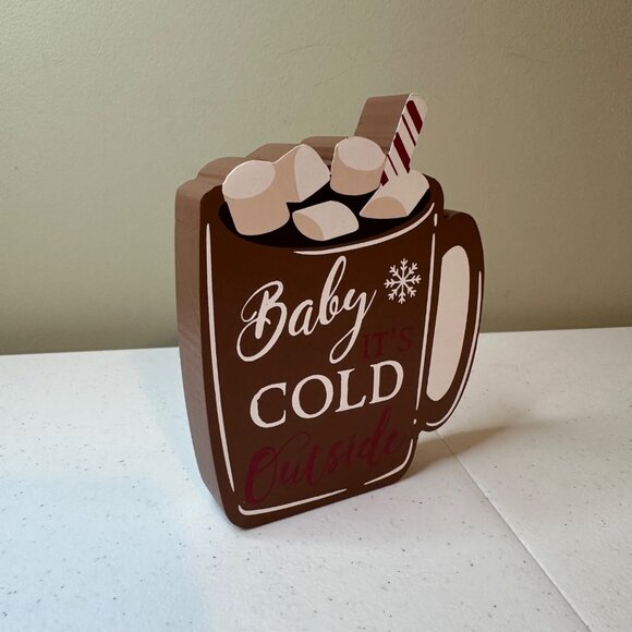 BABY IT'S COLD OUTSIDE home decor tiered tray coffee bar hot cocoa bar Christmas - Picture 7 of 8